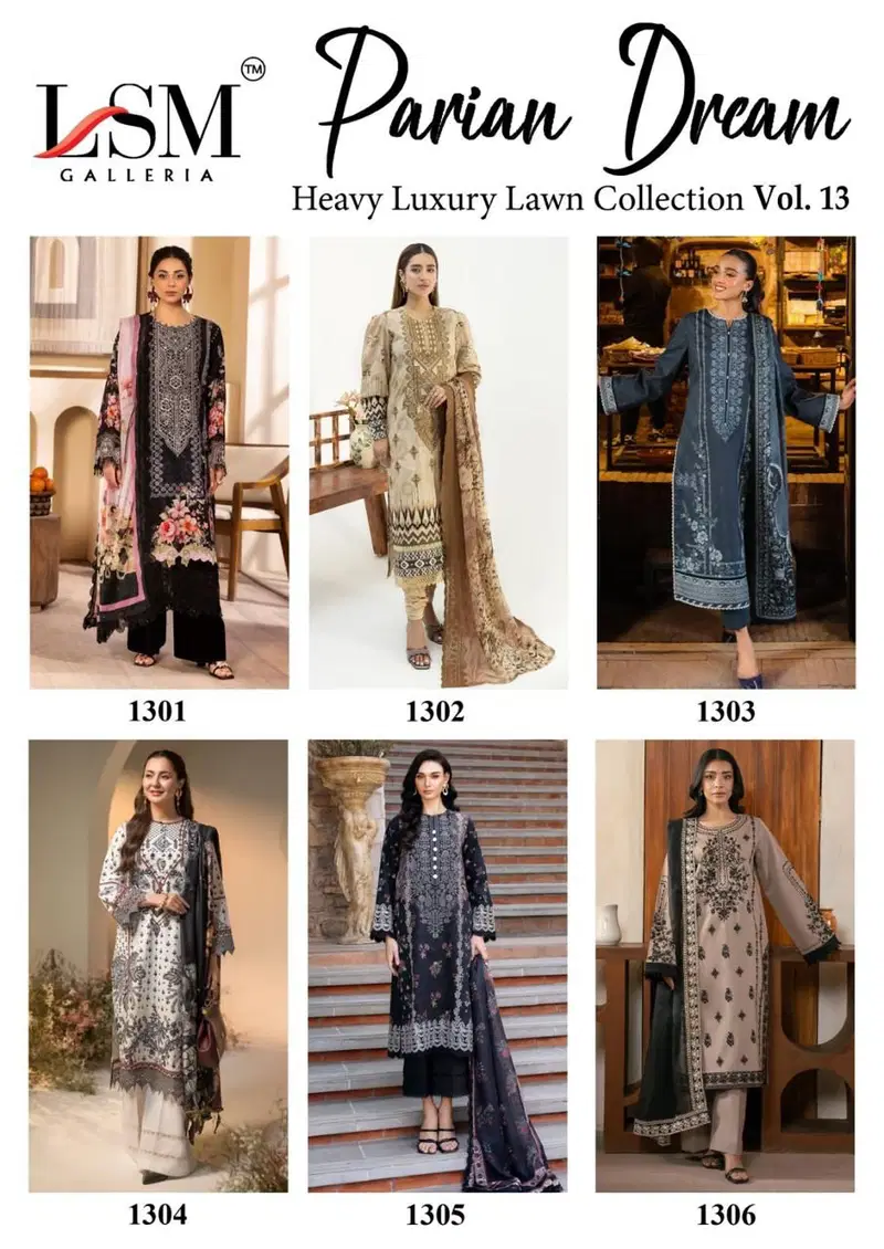 Parian Dream Vol 13 By Lsm Lawn Cotton Pakistani Dress Material Orders In India